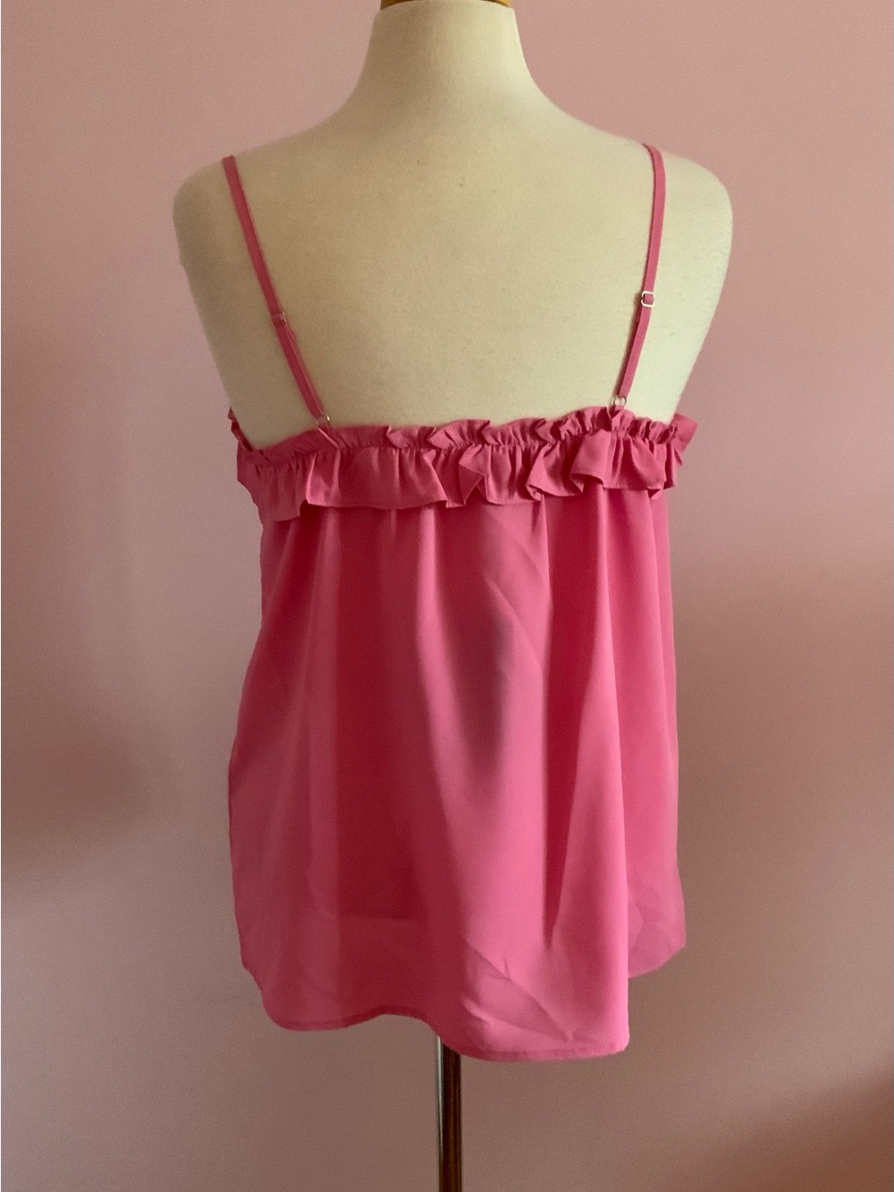 Women’s Pink Ruffle Cami Tank Top - Picture 4 of 8
